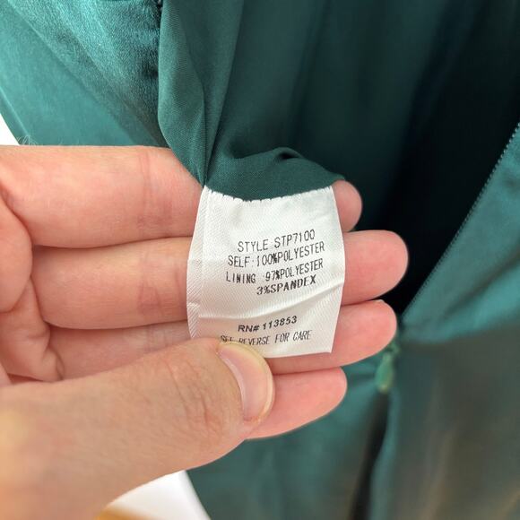 Sugar Lips Green Sleeveless v-neck wide leg jumpsuit Small holiday event evening - Picture 8 of 9